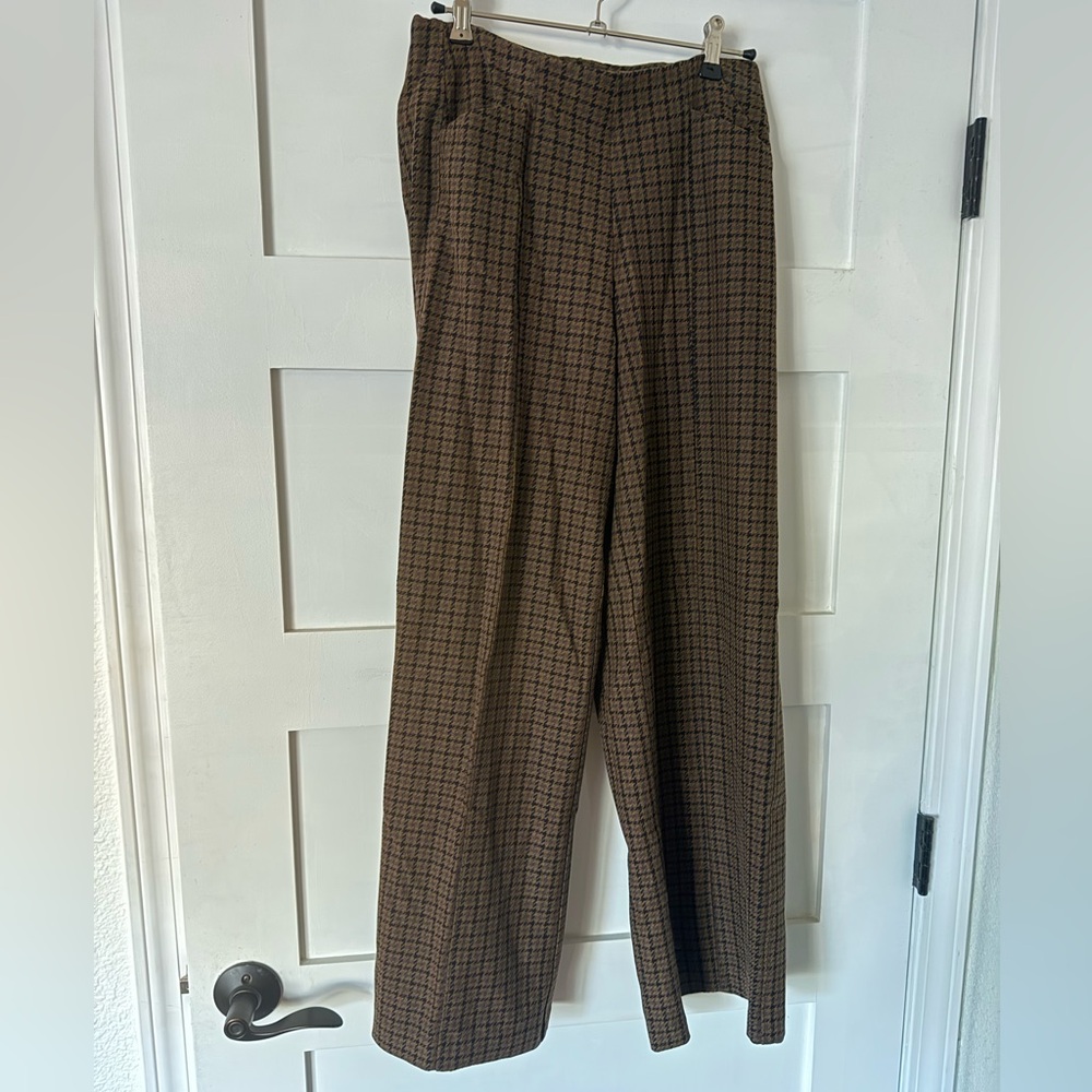 Old Navy Brown Check Pixie Wide Leg Pants